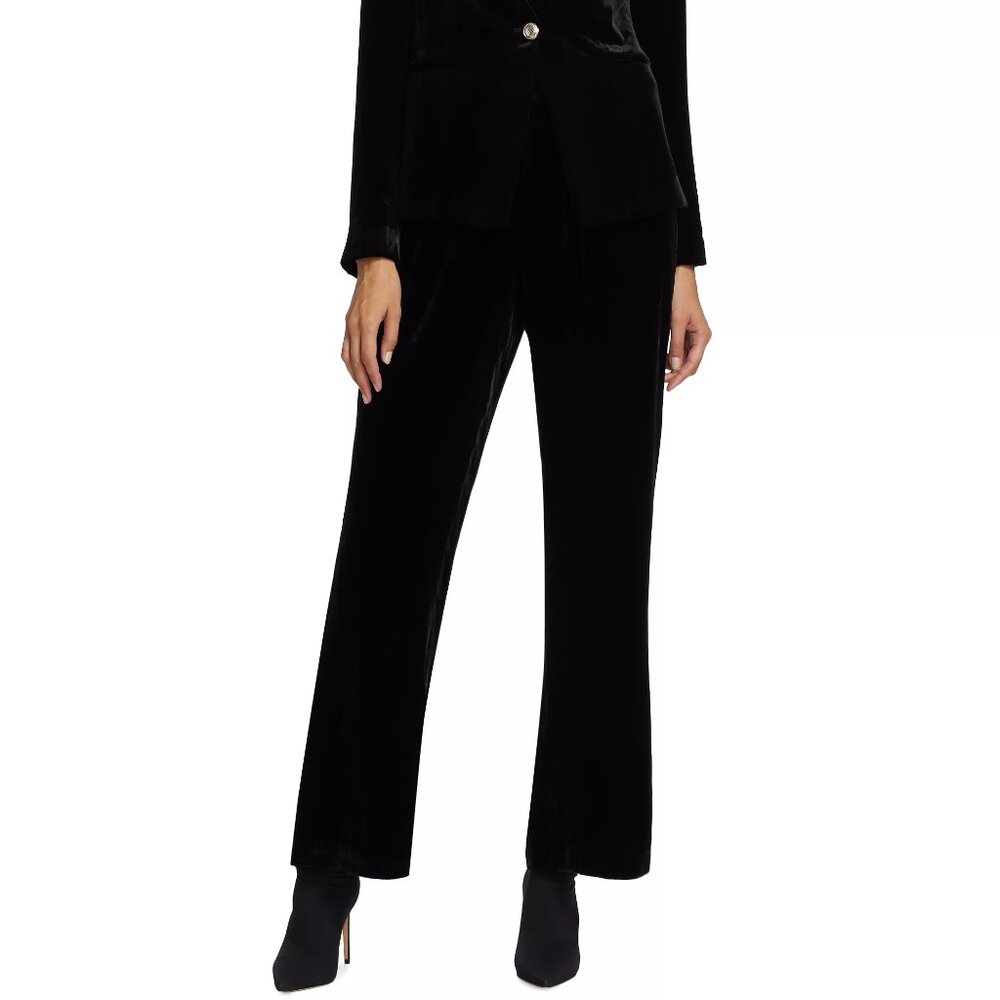 NWOT Elie Tahari  The Veronica Velvet Wide-Leg Pants Size S